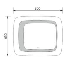 NIMCO ZP 7001-S LED zrcadlo se senzorem 650x800 - Nimco