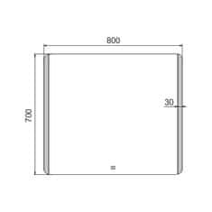 NIMCO ZP 17003V LED zrcadlo 800x700 s dotykovým senzorem - Nimco