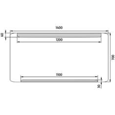 NIMCO ZP 22008 LED zrcadlo 1400x700 - Nimco