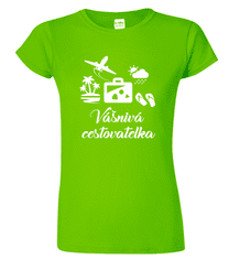 Hobbytriko Cestovatelské tričko - Vášnivá cestovatelka Barva: Apple Green (92), Velikost: S