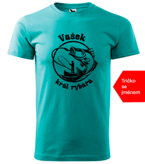 Hobbytriko Tričko pro rybáře se jménem - Král rybářů Barva: Emerald (19), Velikost: 3XL