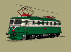 Hobbytriko Tričko s lokomotivou - Barevná lokomotiva BOBINA Barva: Světlá khaki (28), Velikost: XL