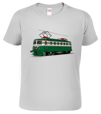 Hobbytriko Tričko s lokomotivou - Barevná lokomotiva BOBINA Barva: Světlá khaki (28), Velikost: XL