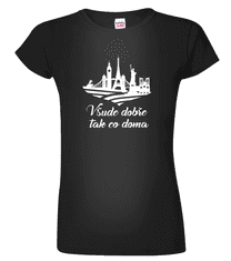 Hobbytriko Cestovatelské tričko - Všude dobře tak co doma Barva: Černá (01), Velikost: L