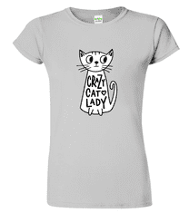 Hobbytriko Dámské tričko s kočkou - Crazy Cat Lady Barva: Růžová (30), Velikost: S