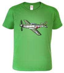 Hobbytriko Dětské tričko s letadlem - P-51 Mustang Barva: Apple Green (92), Velikost: 4 roky / 110 cm