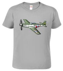 Hobbytriko Dětské tričko s letadlem - P-51 Mustang Barva: Apple Green (92), Velikost: 4 roky / 110 cm