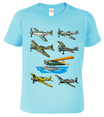 Hobbytriko Dětské tričko s letadlem - Letadla Barva: Nebesky modrá (15), Velikost: 6 let / 122 cm