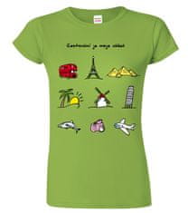 Hobbytriko Cestovatelské tričko - Barevné cestovatelské symboly Barva: Béžová (51), Velikost: S