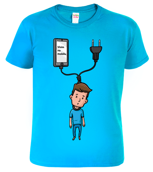 Hobbytriko Vtipné tričko - Visím na mobilu Barva: Apple Green (92), Velikost: S