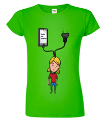 Hobbytriko Vtipné tričko - Visím na mobilu Barva: Apple Green (92), Velikost: XL