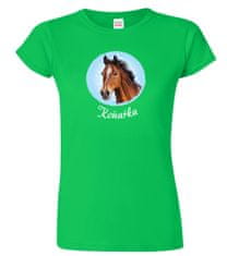 Hobbytriko Dámské tričko s koněm - Koňařka Barva: Fuchsia red (49), Velikost: S