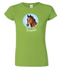 Hobbytriko Dámské tričko s koněm - Koňařka Barva: Fuchsia red (49), Velikost: S