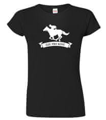 Hobbytriko Dámské tričko s koněm - Žiju pro koně Barva: Červená (07), Velikost: XL