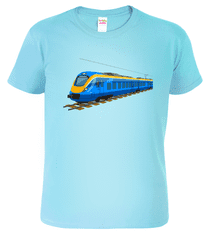 Hobbytriko Tričko s vlakem - Modrý vlak Barva: Apple Green (92), Velikost: S