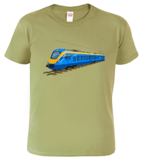Hobbytriko Tričko s vlakem - Modrý vlak Barva: Apple Green (92), Velikost: S