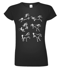 Hobbytriko Dámské tričko s koněm - Koně Barva: Černá (01), Velikost: 2XL