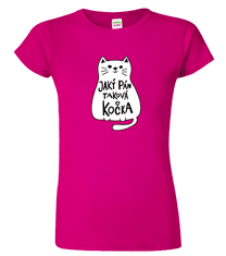 Hobbytriko Dámské tričko s kočkou - Jaký pán, taková kočka Barva: Červená (07), Velikost: S