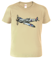 Hobbytriko Tričko s letadlem - Spitfire Barva: Středně zelená (16), Velikost: S