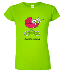Hobbytriko Dámské tričko s kočkou - Kočičí kočárek Barva: Béžová (51), Velikost: S
