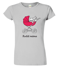 Hobbytriko Dámské tričko s kočkou - Kočičí kočárek Barva: Béžová (51), Velikost: S