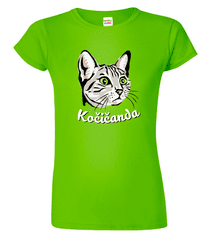 Hobbytriko Dámské tričko s kočkou - Kočičanda Barva: Červená (07), Velikost: S