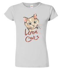 Hobbytriko Dámské tričko s kočkou - Love Cats Barva: Fuchsia red (49), Velikost: S