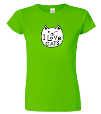 Hobbytriko Dámské tričko s kočkou - Miluji kočky Barva: Fuchsia red (49), Velikost: S