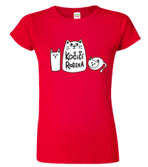 Hobbytriko Dámské tričko s kočkou - Kočičí rodina Barva: Apple Green (92), Velikost: S