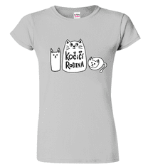 Hobbytriko Dámské tričko s kočkou - Kočičí rodina Barva: Apple Green (92), Velikost: S