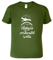 Hobbytriko Cestovatelské tričko - Nejlepší cestovatel světa Barva: Námořní modrá (02), Velikost: 3XL