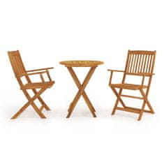 Greatstore 3dílný skládací bistro set masivní akáciové dřevo