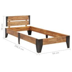 Greatstore Rám postele masivní akáciové dřevo broušený povrch 90 x 200 cm