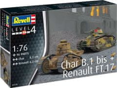 Revell  Plastic ModelKit military 03278 - Char B.1 bis & Renault FT.17 (1:76)