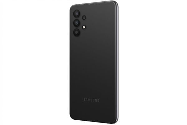 moderní mobilní dotykový telefon smartphone samsung galaxy a32 čtečka otisků prstu krásný elegantní design 5000mah baterie slot pro microSD karty až 512 gb osmijádrový procesor 64mpx 8mpx 5mpx 5mpx zadní fotoaparát 20mpx přední fotoaparát gorilla glass 5 ochrana skla samoled displej nfc párování