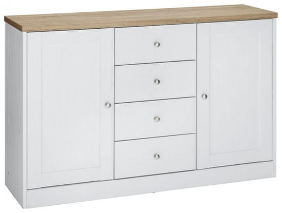 Danish Style Komoda Hektor, 120 cm, bílá