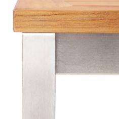 Greatstore Barový stůl 120 x 60 x 105 cm masivní akácie a nerezová ocel