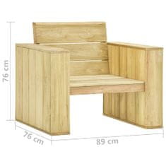 Vidaxl Zahradní židle 2 ks + červené podušky impregnovaná borovice