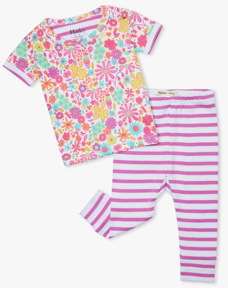 Hatley dívčí pyžamo z organické bavlny Mini Flowers S21DMI1255 58-69 růžová