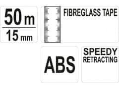 YATO Pásmo měřící, skleněné vlákno, 50m, 15mm