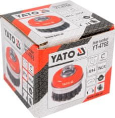 YATO Kartáč drátěný čelní M14 x 75 mm INOX