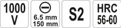 YATO Šroubovák plochý 6.5 x 150 mm izolovaný 1kV