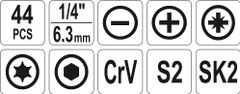 YATO Sada nářadí YATO brašna 44ks (CrV 6140)