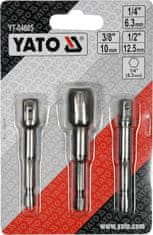 YATO Sada adaptérů 3ks HEX 1/4, 3/8, 1/2