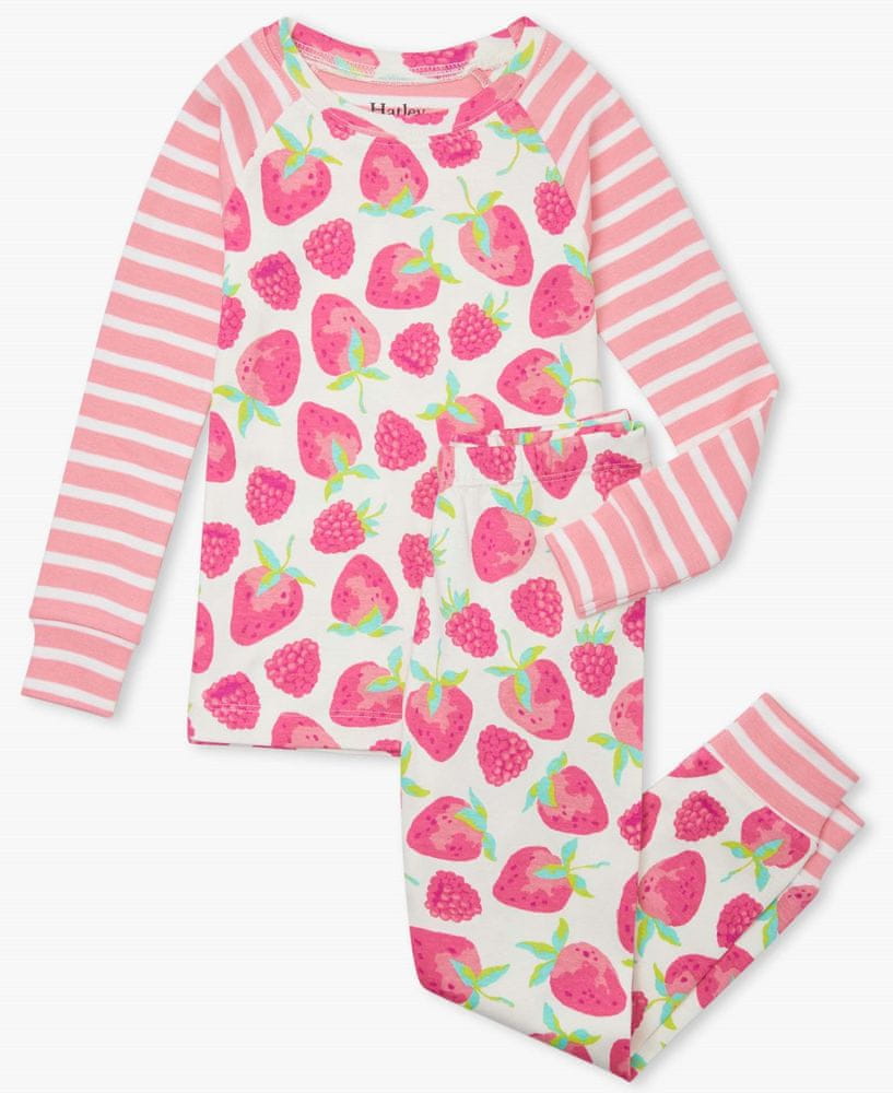 Hatley dívčí pyžamo z organické bavlny Delicious Berries S21FSK1269 98 růžová