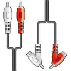 AV:link kabel 2x RCA samec - 2x slučovací RCA samec, 1.8m