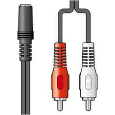 AV:link redukce 2x RCA samec - 1x Jack 3.5mm stereo samice, 0.2m