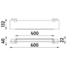 NIMCO Keira KE 22091BX-60-26 Police s ohrádkou, 60 cm - Nimco