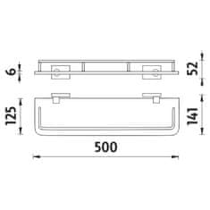 NIMCO Keira KE 22091AX-50-26 Police s ohrádkou, 50 cm - Nimco