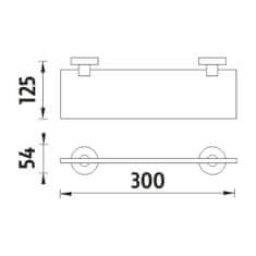 NIMCO Unix nerez UNM 13091B-30-10 Police, 30 cm - Nimco